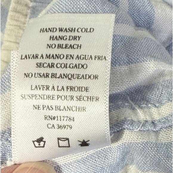 Rails Striped Paperbag Shorts Large Blue Linen Blend Flowy Lightweight Pull On - Picture 9 of 9